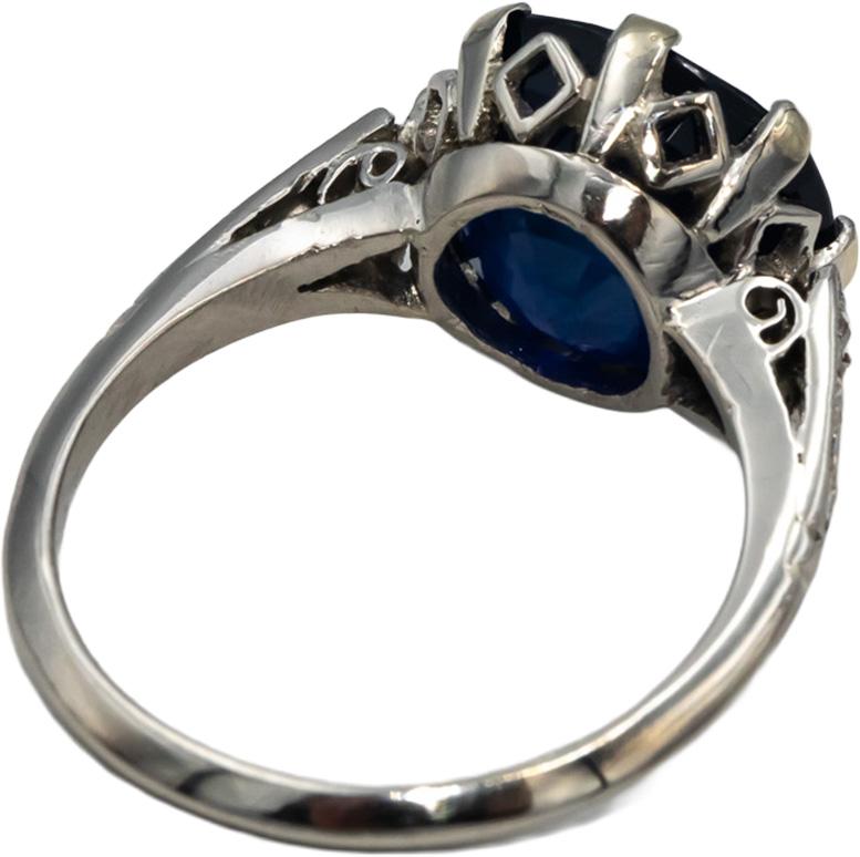 GIA Vintage Antique Platinum Sri Lanka Sapphire & Diamond Ring 8.14CT Size 7.25