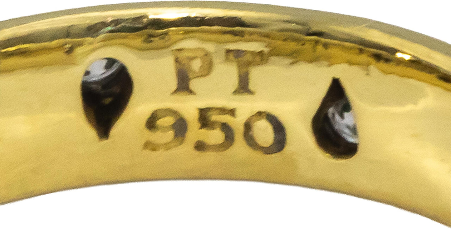 TIFFANY & CO. 18k Gold & Platinum Diamond Etoile Band Ring 0.30CT $4800 Retail