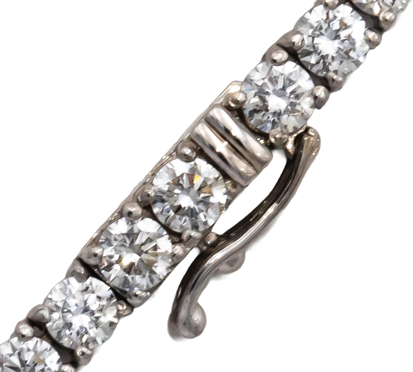 14k White Gold VS Round Diamond Tennis Necklace 15.10CT
