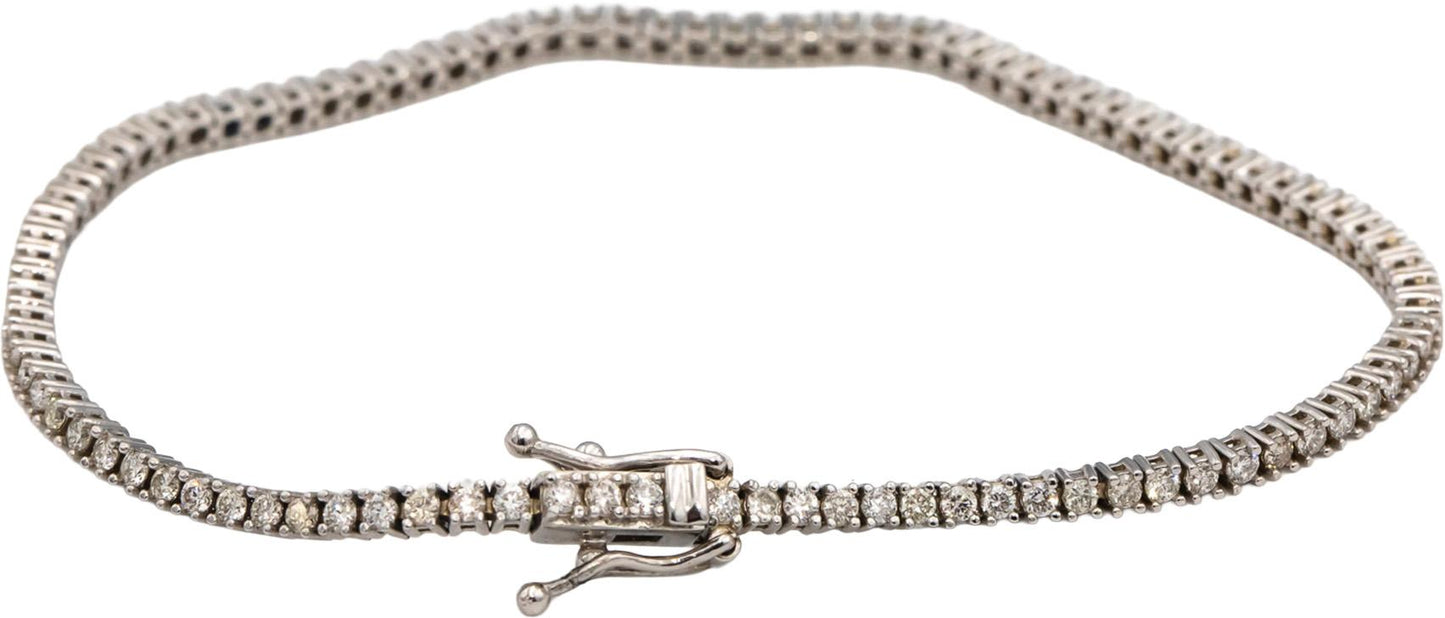 14k White Gold VS Round Diamond Tennis Bracelet 1.70CT