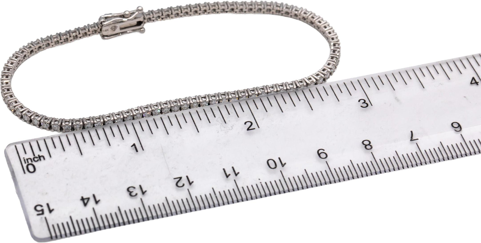 14k White Gold VS Round Diamond Tennis Bracelet 2.10CT