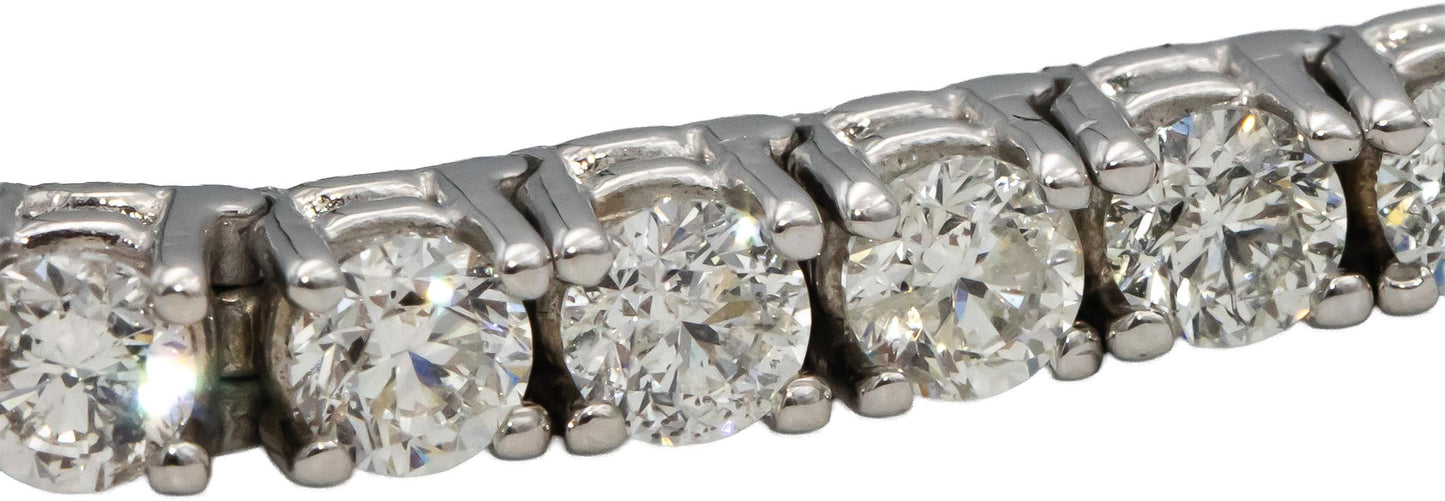 14k White Gold Round Diamond Tennis Bracelet 11.61CT