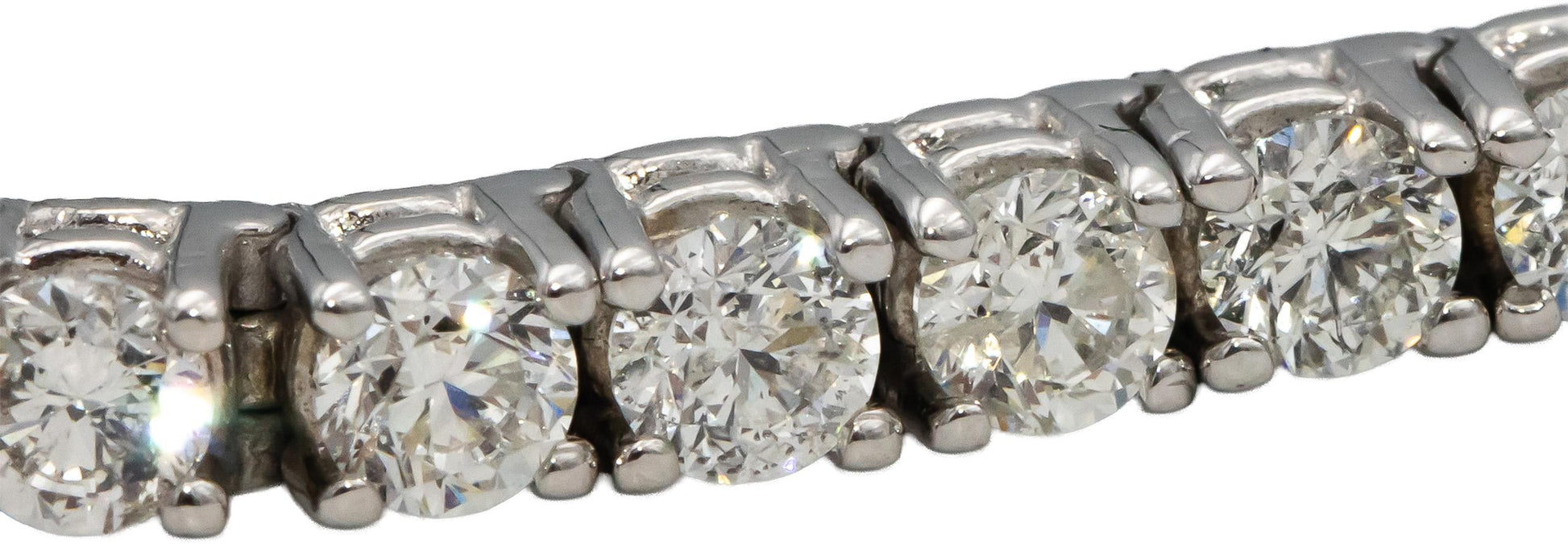 14k White Gold Round Diamond Tennis Bracelet 11.61CT