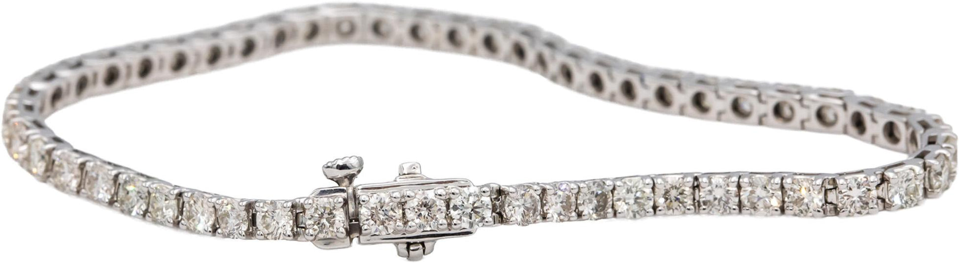 14k White Gold Round Diamond Tennis Bracelet 5.0CT
