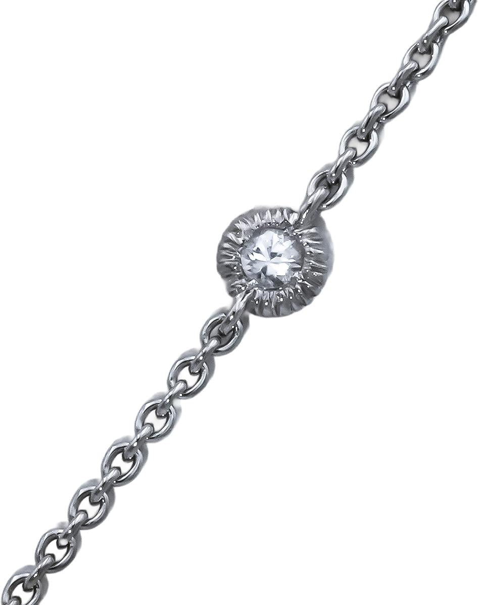 18k White Gold Blue & White Topaz Green Amethyst Tassel Necklace