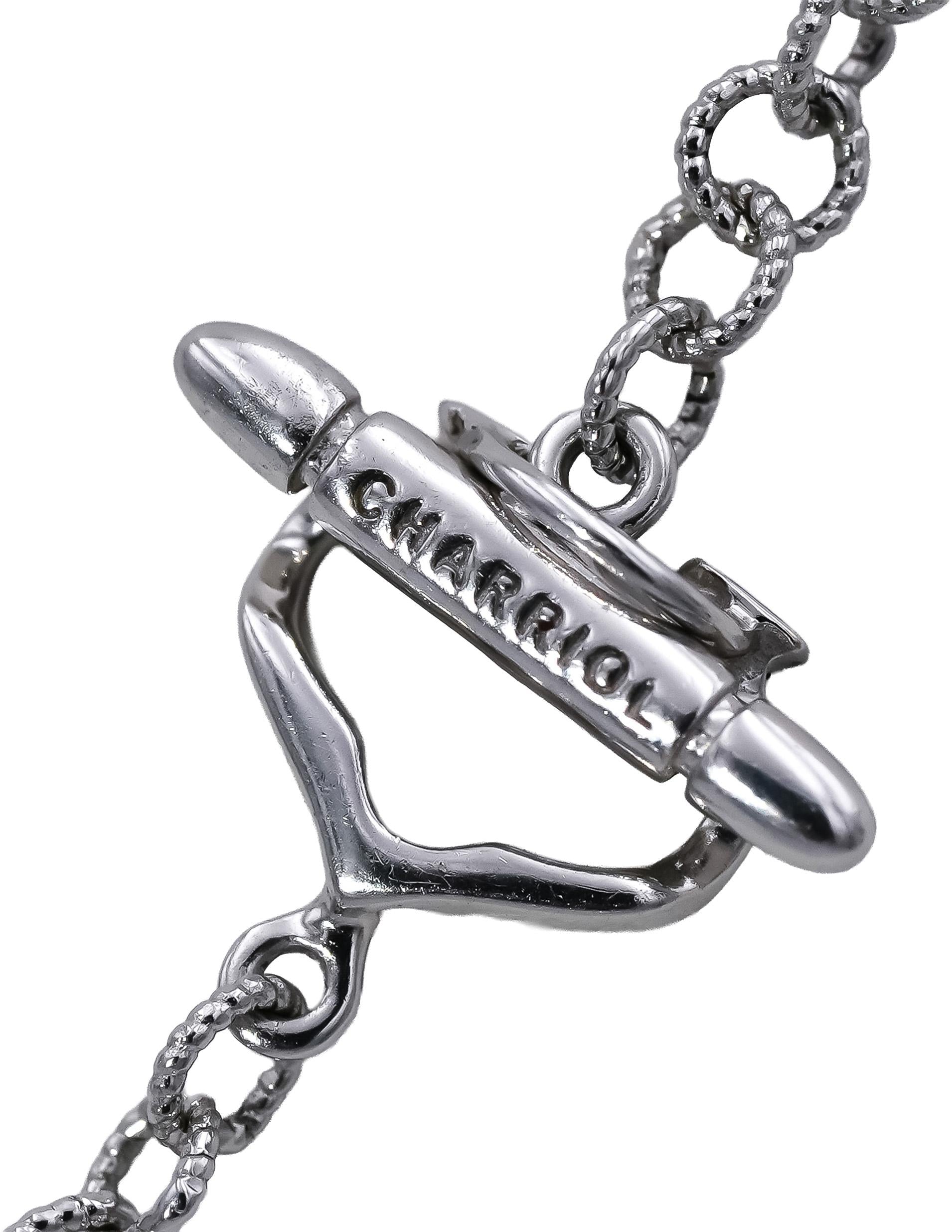 PHILIPPE CHARRIOL 18k White Gold Diamond Chain Necklace w/ Toggle Clasp