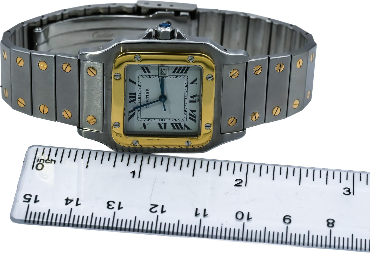 CARTIER Stainless Steel 18k Gold Santos 29mm Quartz Watch Ref. AC23.80