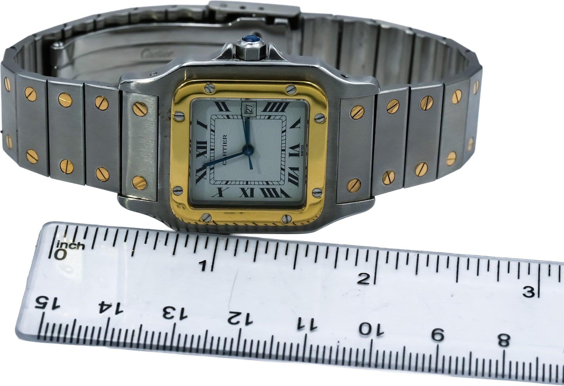 CARTIER Stainless Steel 18k Gold Santos 29mm Quartz Watch Ref. AC23.80