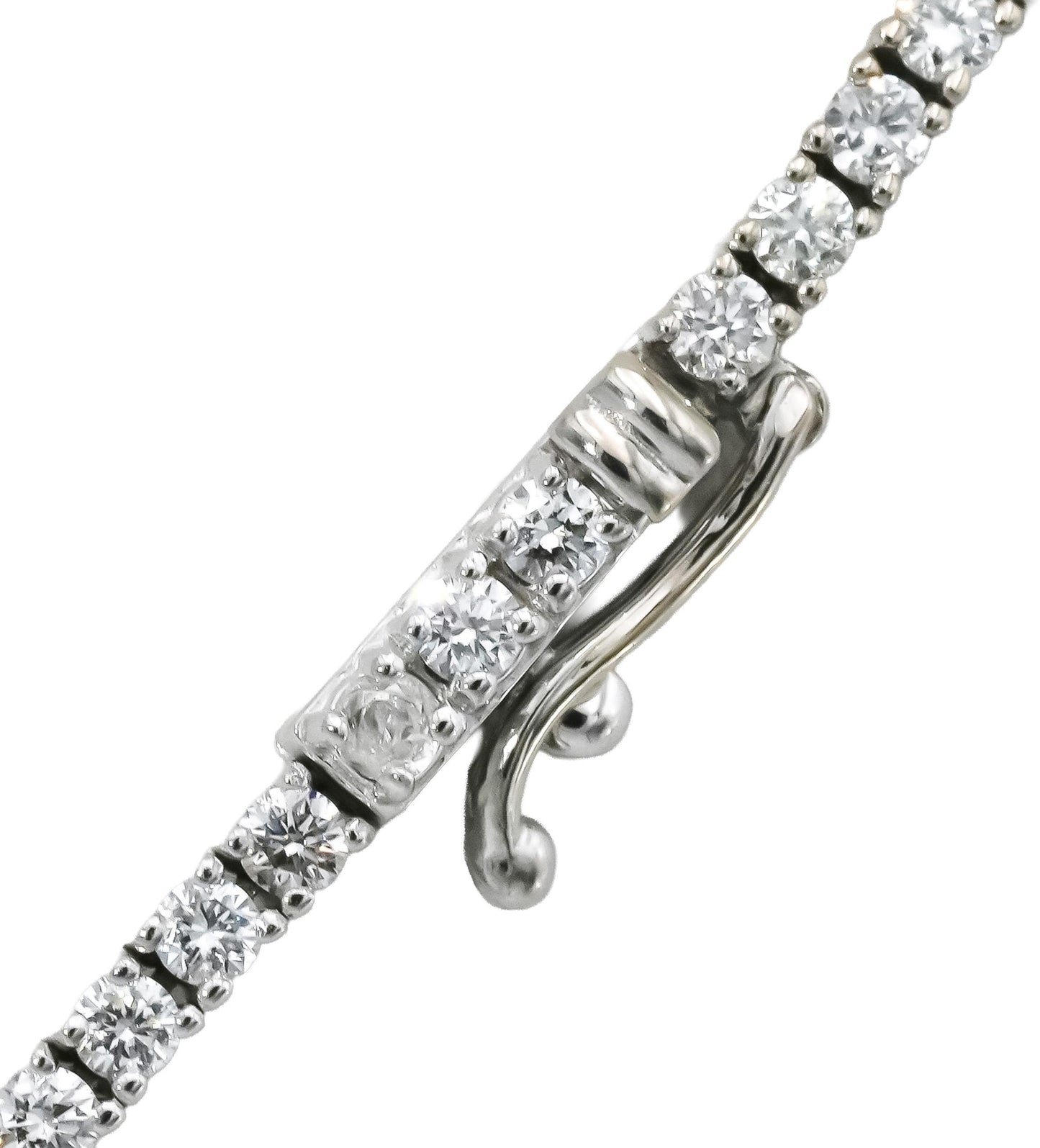 14k White Gold VS Round Diamond Tennis Necklace 5.81CT