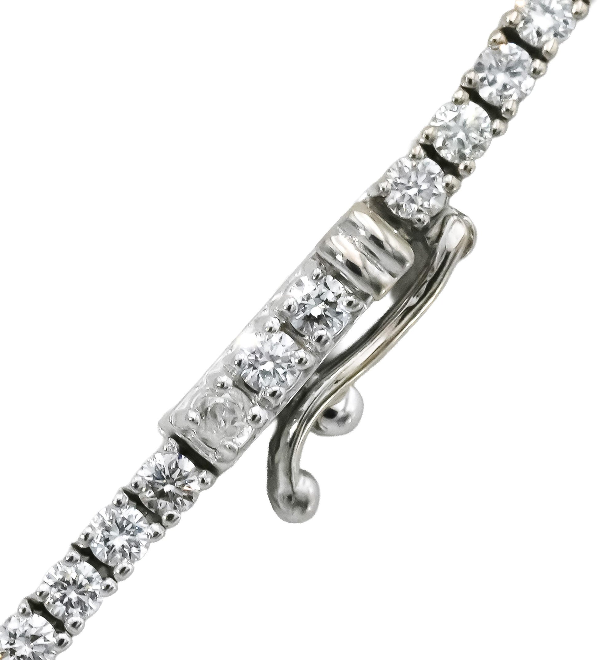14k White Gold VS Round Diamond Tennis Necklace 5.81CT