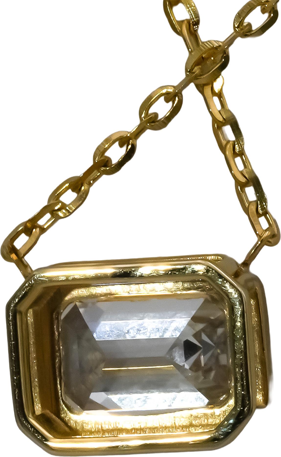 14k Yellow Gold VS Radiant Cut Lab-Grown Diamond Pendant Necklace 3.69CT