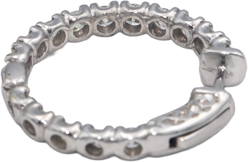 14k White Gold Round Diamond Inside Out Hoop Earrings 2.0CT