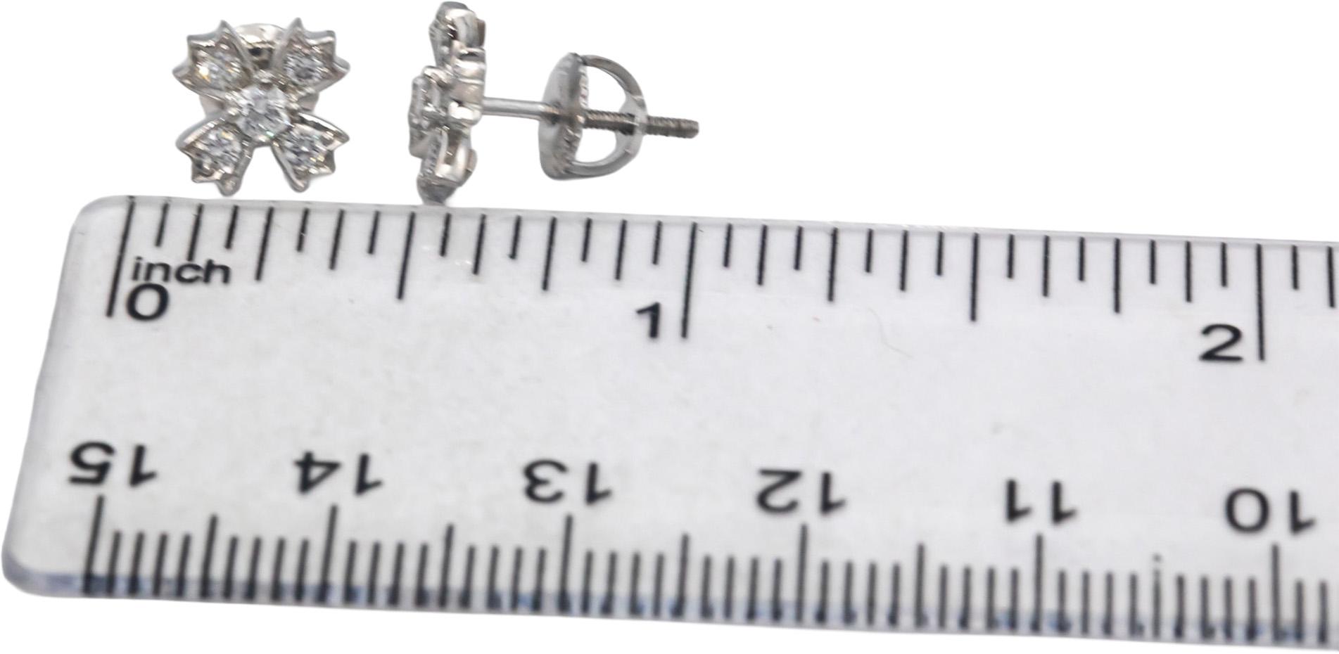 Tiffany & Co. Platinum Jewelry 0.26CT Diamond Screw Back Stud Earrings