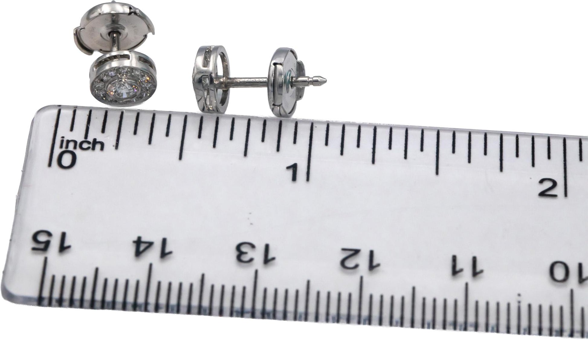 TIFFANY & CO Platinum 0.30CT Diamond Circlet Stud Earrings w/Box $4300 Retail