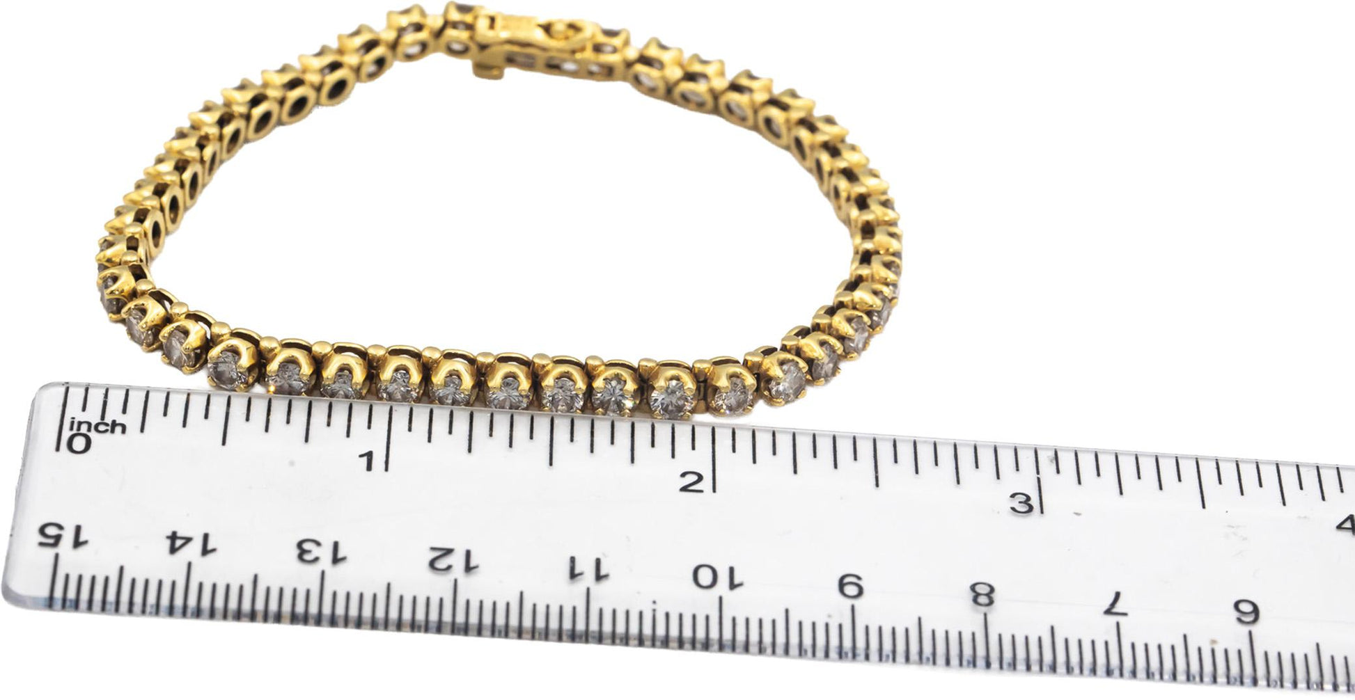18k Yellow Gold Jewelry VS Round Cut Diamond Tennis Bracelet 6.0CT