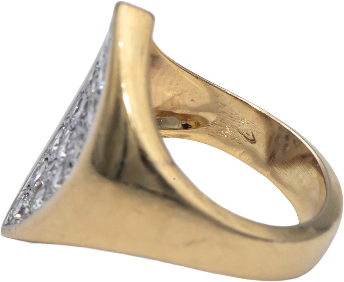 14k Yellow & White Gold 0.70CT VS Round Cut Diamond Cocktail Ring Size 6