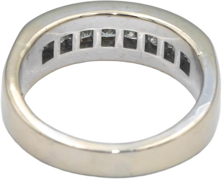 18k White Gold VS Princess Cut Channel Set Men's Band Ring 2.0CT Size 10.75