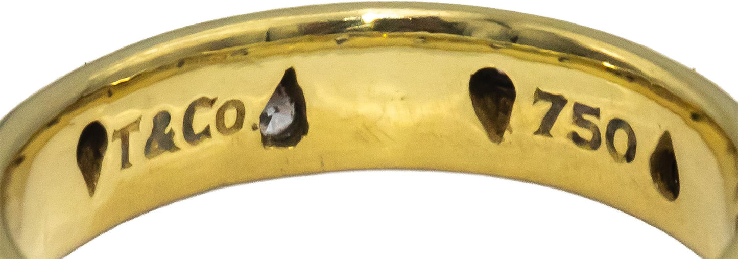 TIFFANY & CO. 18k Gold & Platinum Diamond Etoile Band Ring 0.30CT $4800 Retail