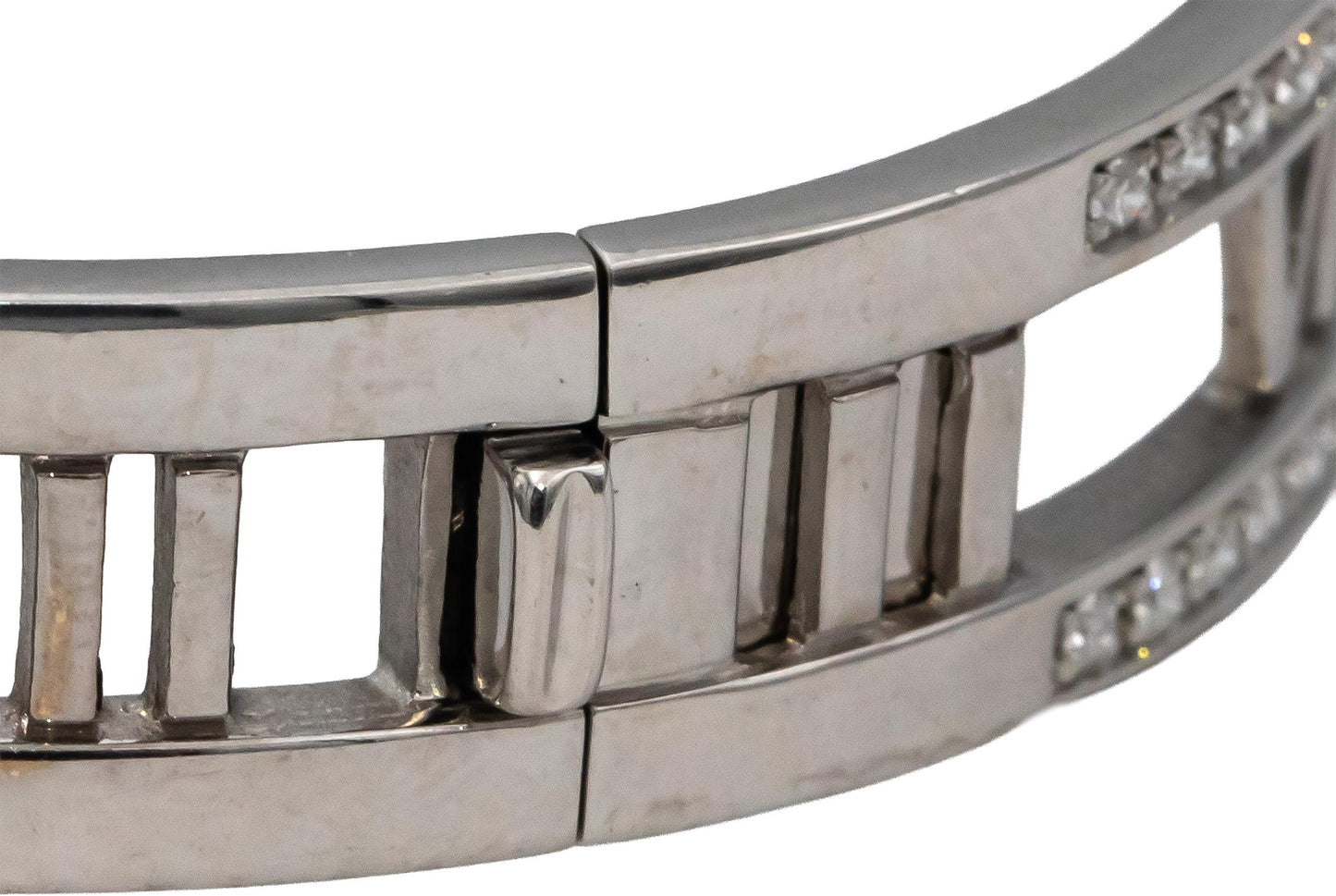 TIFFANY & CO. 18k White Gold Round VS Diamond Atlas Bangle Bracelet 1.0CT $16500