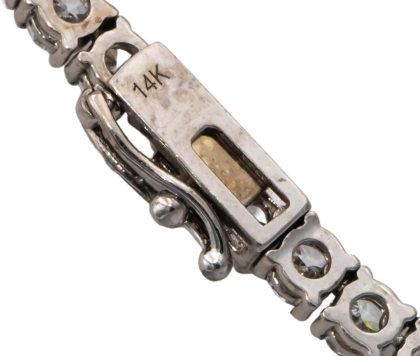 14k White Gold VS Round Diamond Tennis Necklace 15.10CT