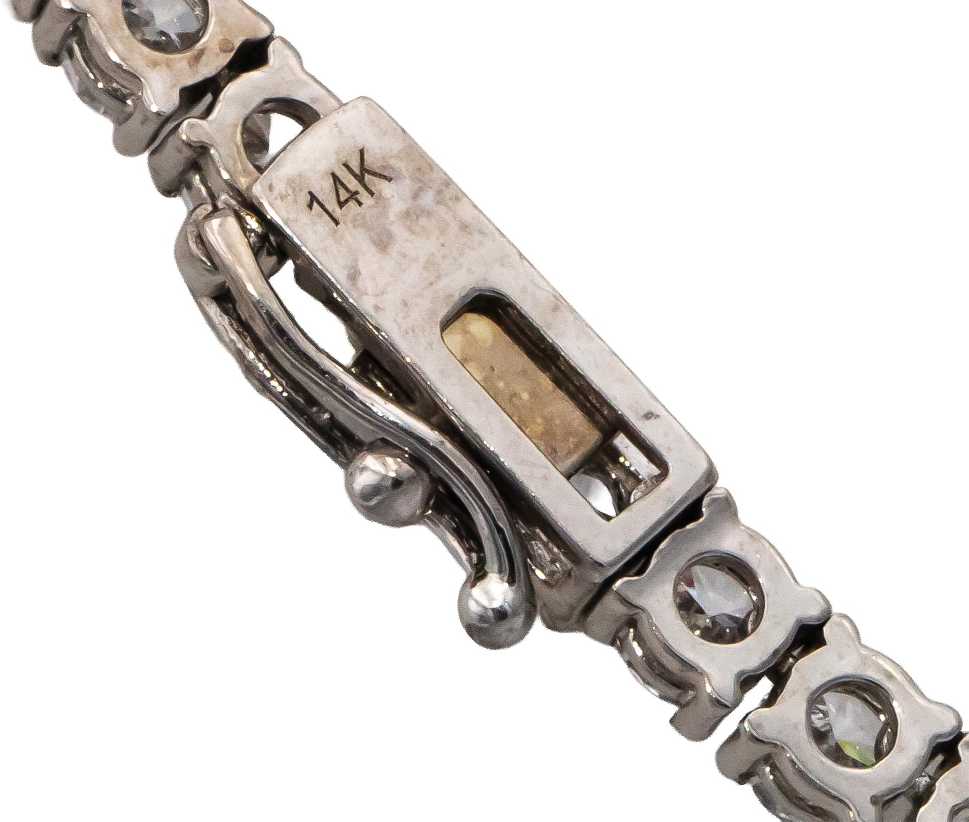 14k White Gold VS Round Diamond Tennis Necklace 15.10CT