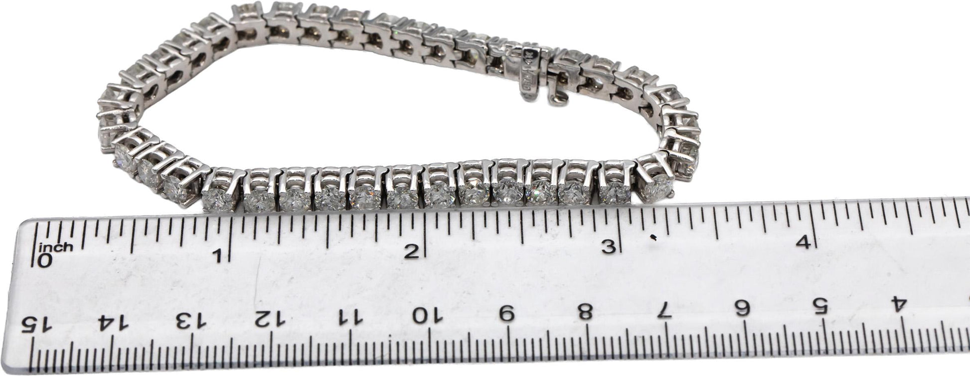 14k White Gold Round Diamond Tennis Bracelet 11.05CT