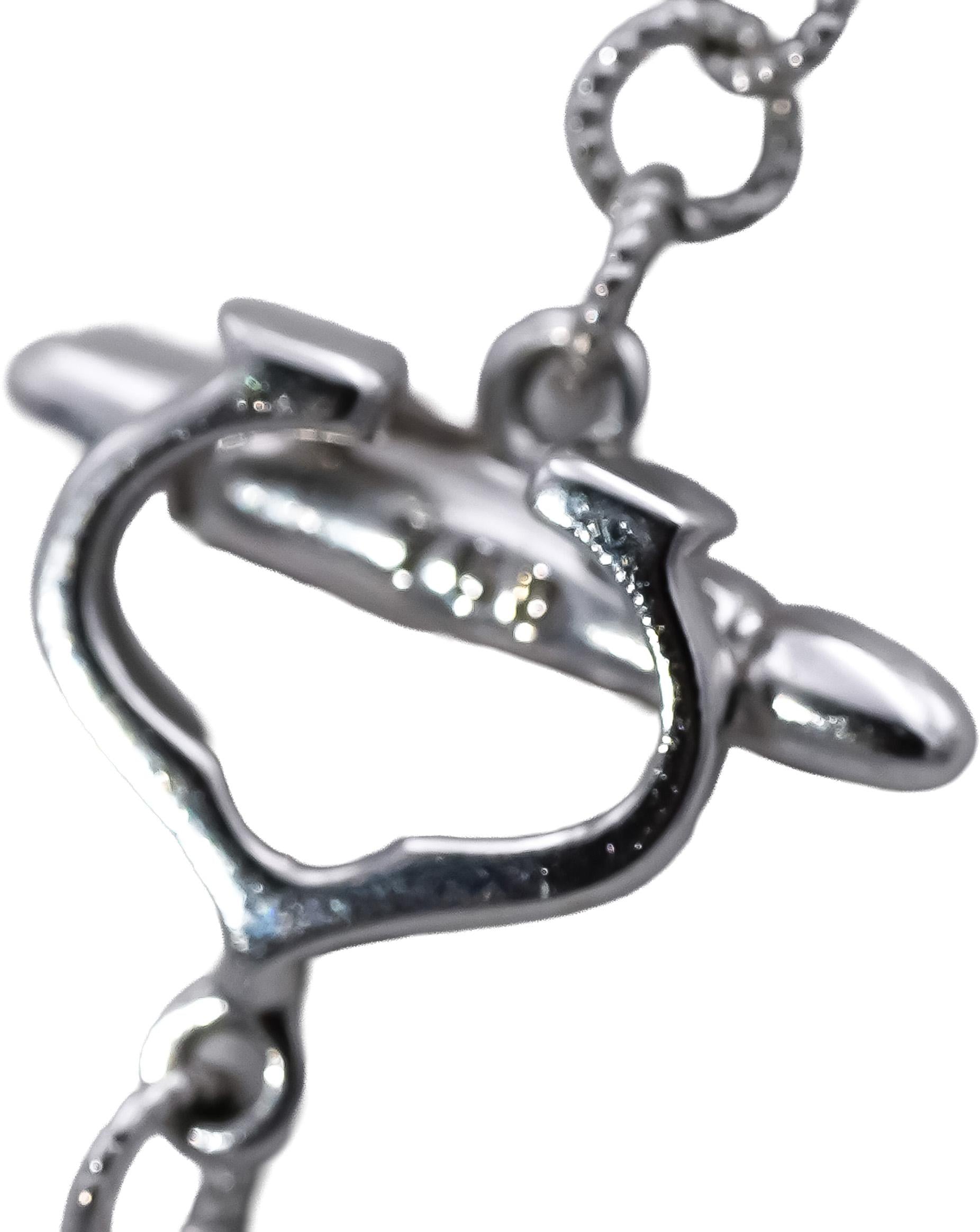 PHILIPPE CHARRIOL 18k White Gold Diamond Chain Necklace w/ Toggle Clasp