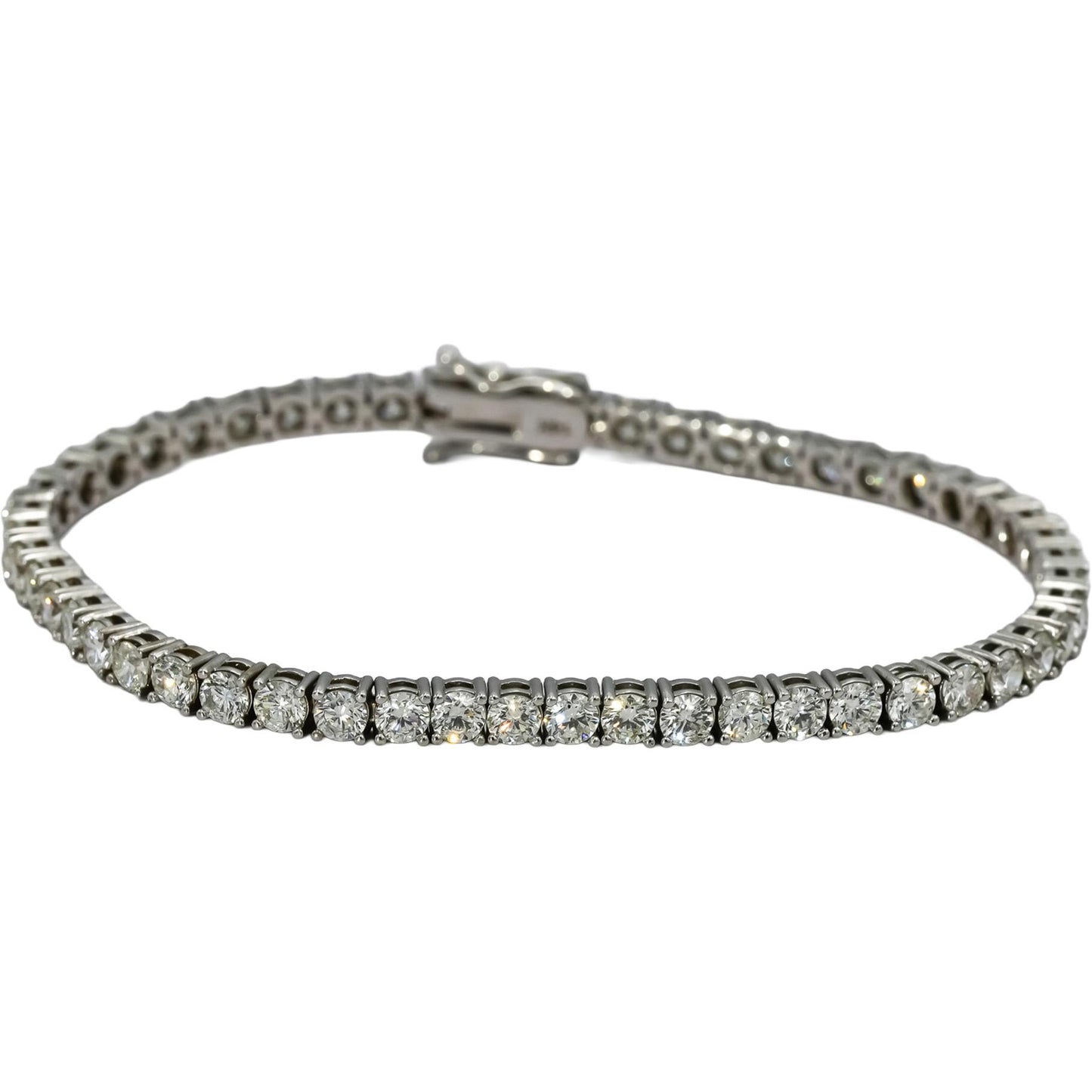 14k White Gold Round Diamond Tennis Bracelet 6.95CT