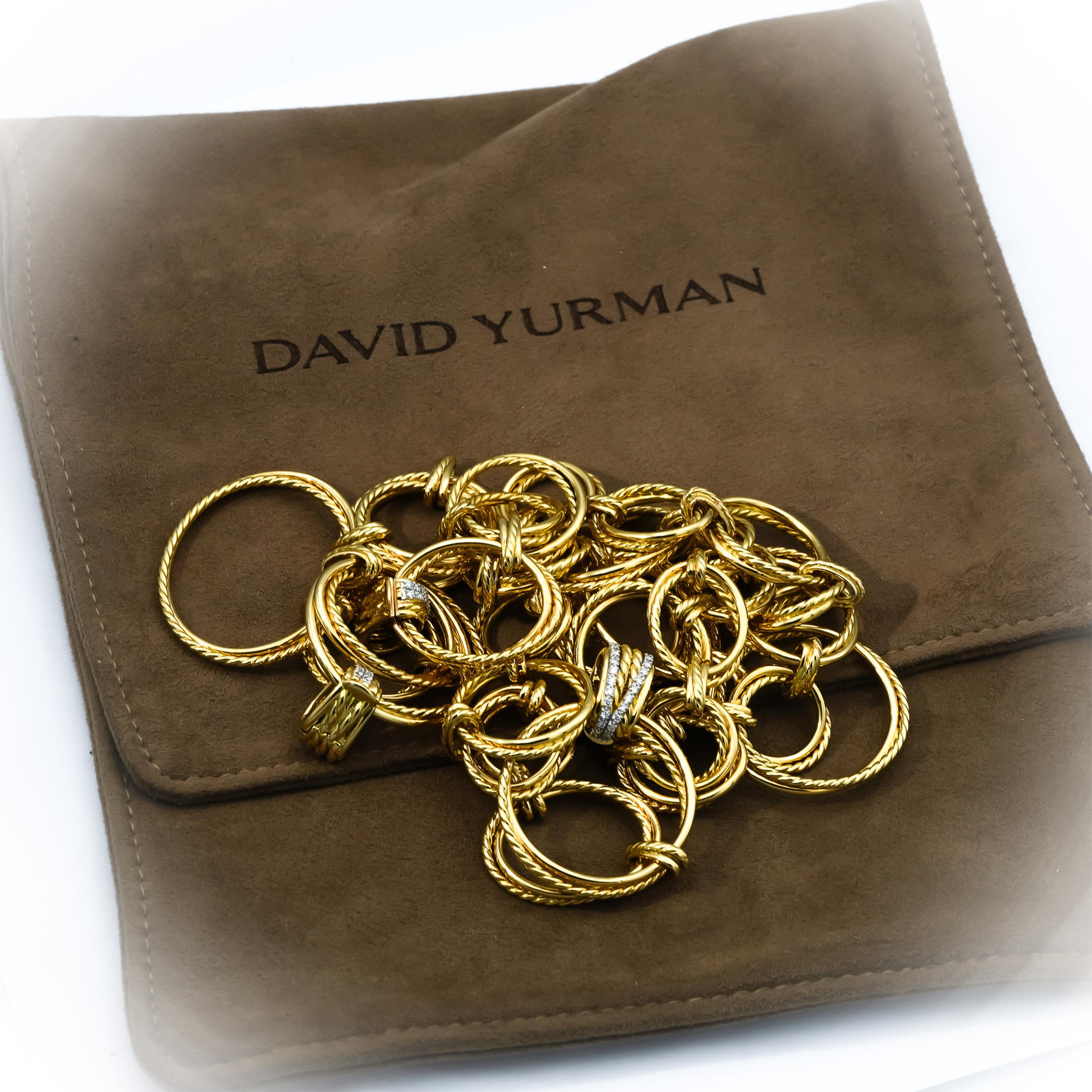 DAVID YURMAN 18k Yellow Gold Diamond Crossover Convertible Necklace & Bracelet