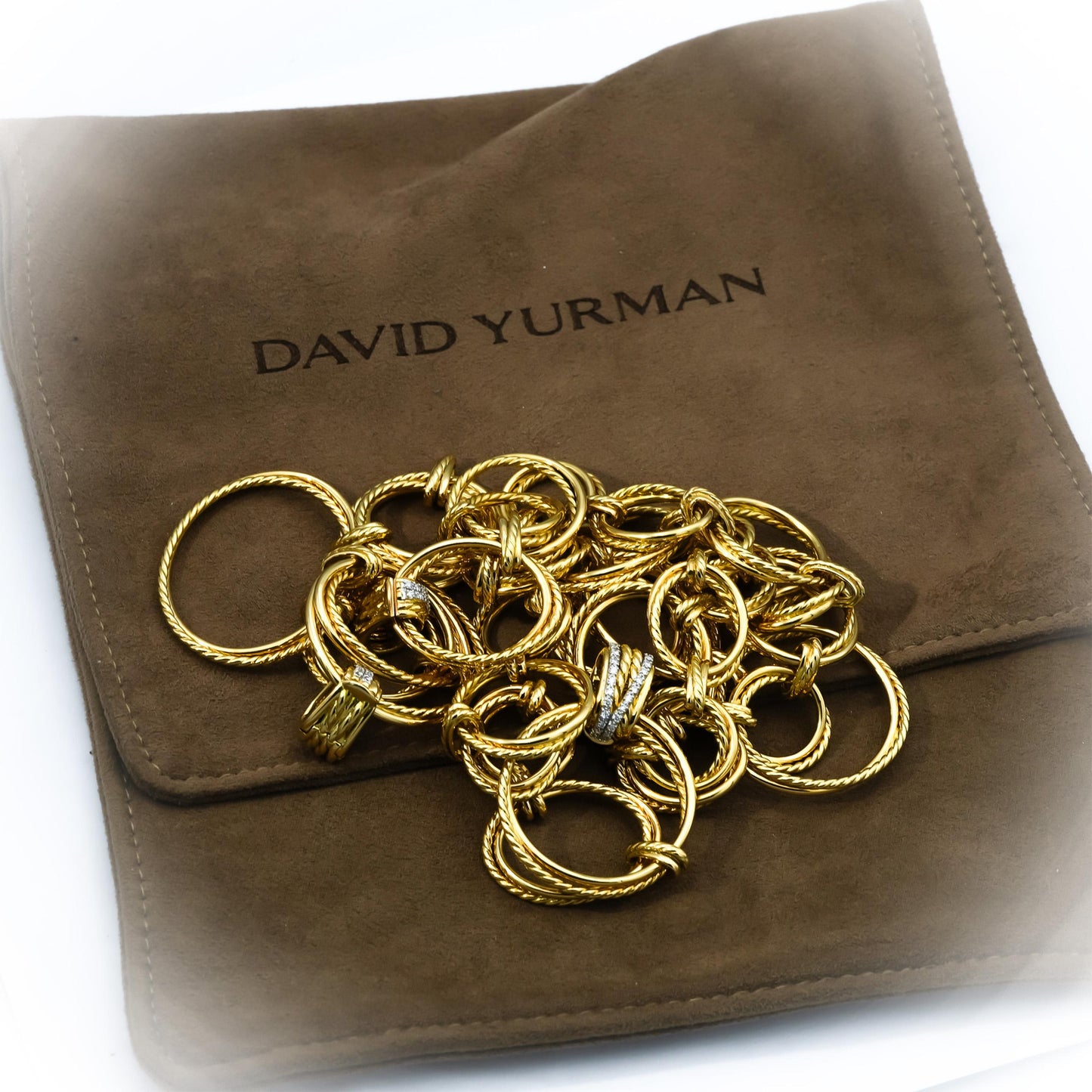 DAVID YURMAN 18k Yellow Gold Diamond Crossover Convertible Necklace & Bracelet