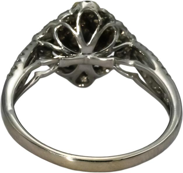 14k White & Yellow Gold White Light Yellow Diamond Ring 1.40CT w/ .50CT Center