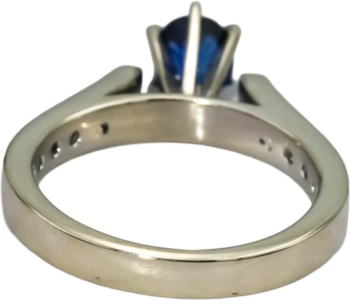 14k White Gold VS Diamond and Sapphire Cocktail Ring 1.19CT Size 6