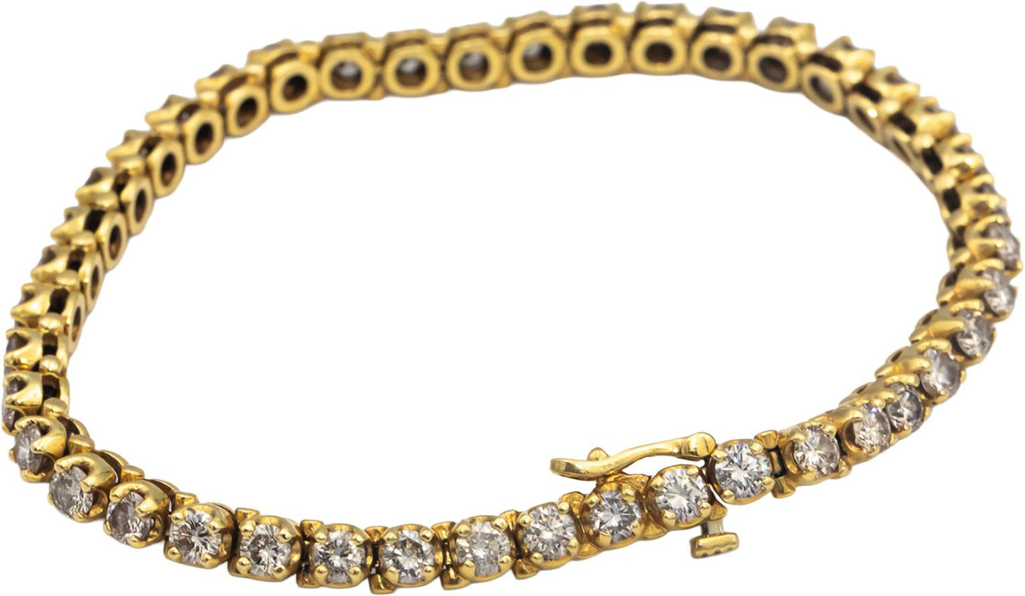 18k Yellow Gold Jewelry VS Round Cut Diamond Tennis Bracelet 6.0CT