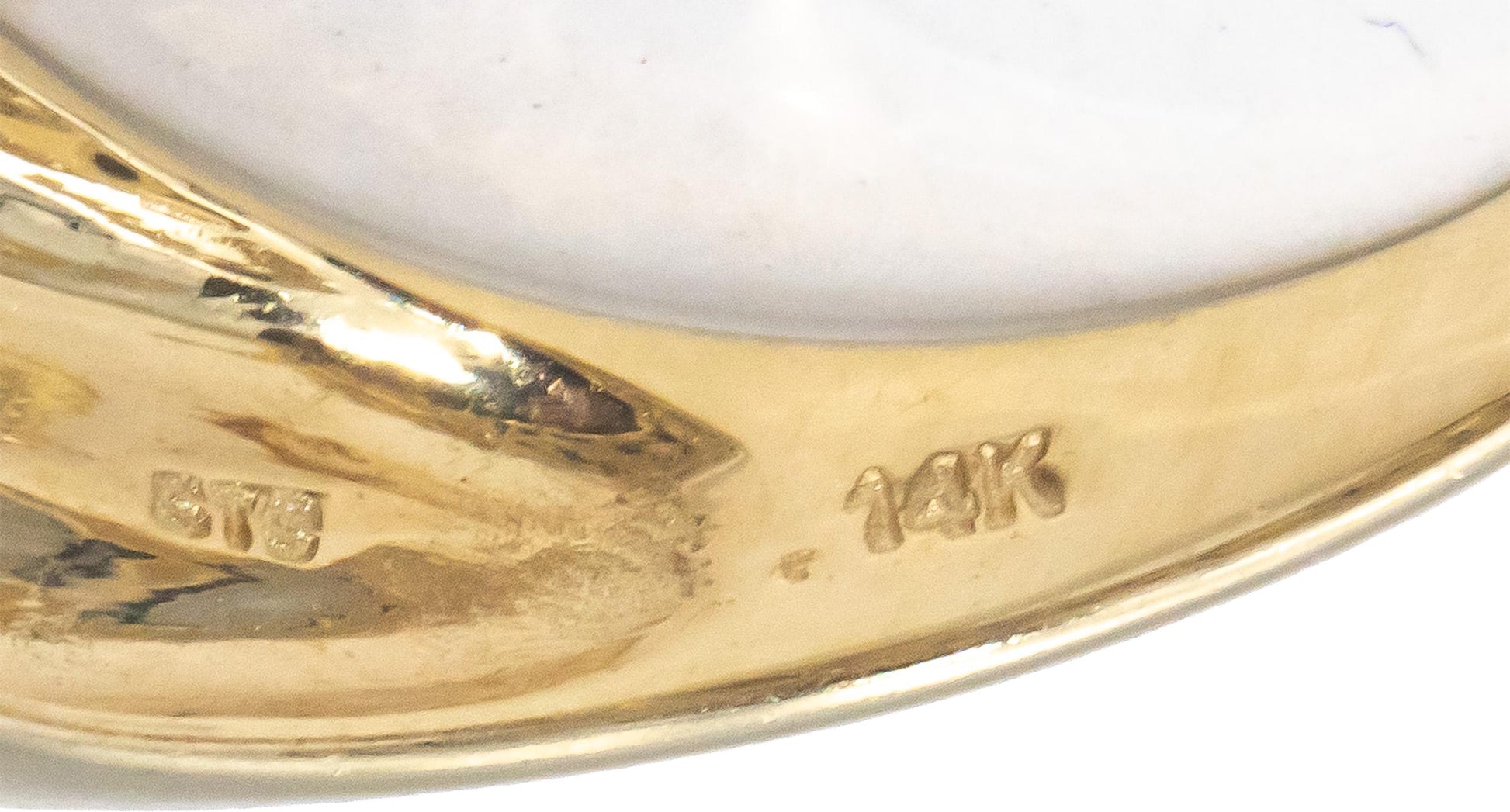 14k Yellow Gold 1.0CT Round Cut Blue Sapphire Crossover Ring Size 8