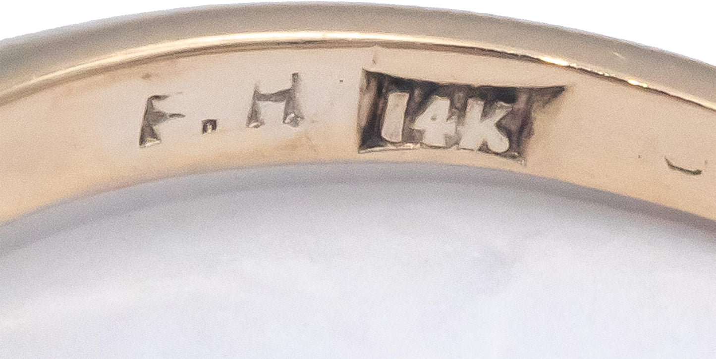 Vintage Antique 14k Gold 0.35CT Old Mine Cut Diamond Solitaire Ring Size 6.75