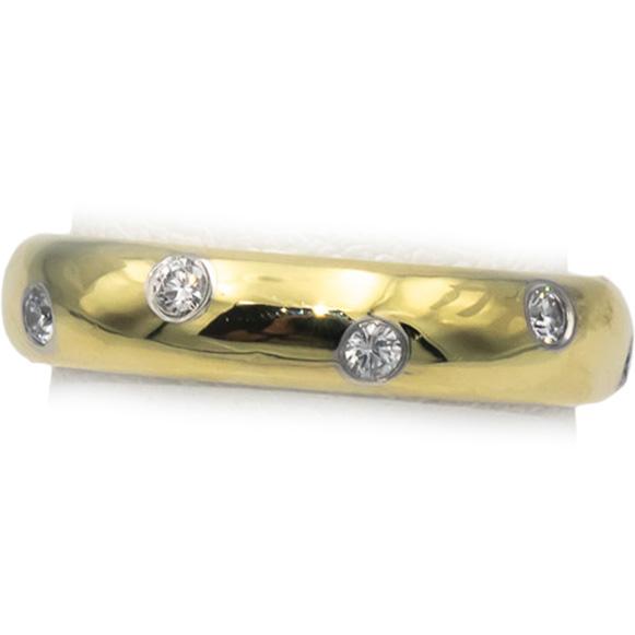 TIFFANY & CO. 18k Gold & Platinum Diamond Etoile Band Ring 0.30CT $4800 Retail