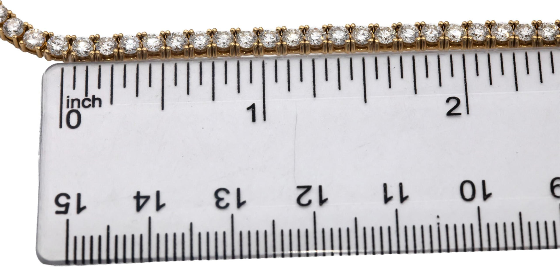 14k Yellow Gold VS Round Diamond Tennis Necklace 10.41CT