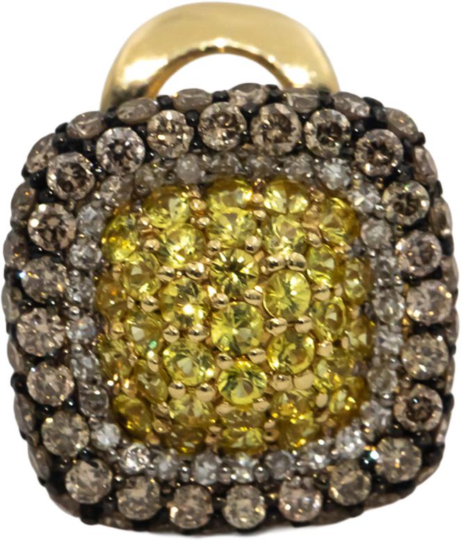 EFFY 14k Yellow Gold Diamond and Yellow Sapphire Espresso Earrings 1.25CT