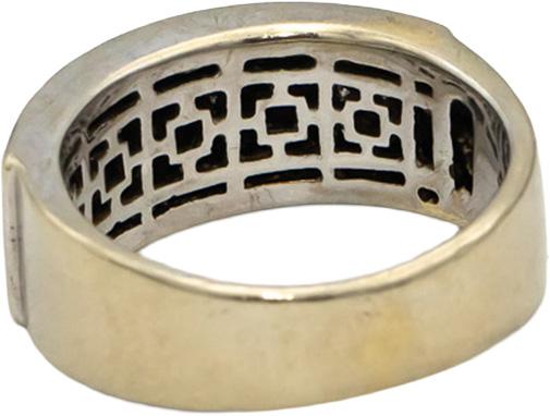 14k White Gold Princess and Round Diamond Band Ring 0.50CT Size 6