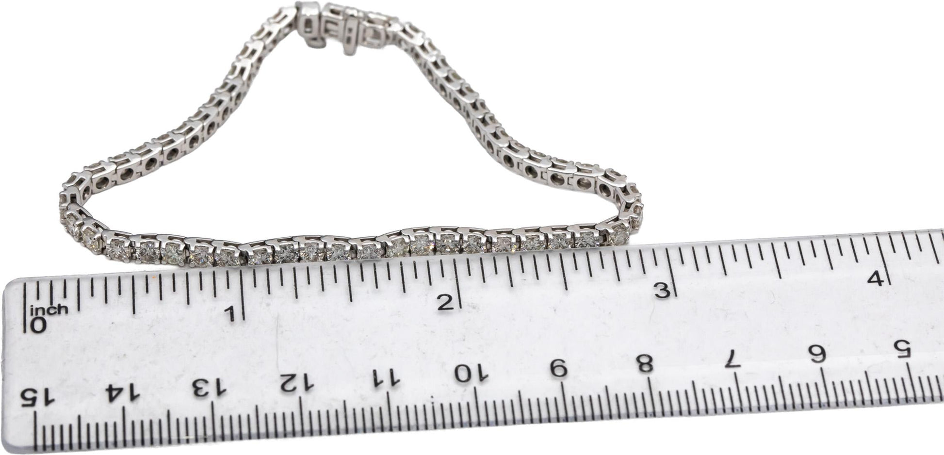 14k White Gold Round Diamond Tennis Bracelet 5.0CT