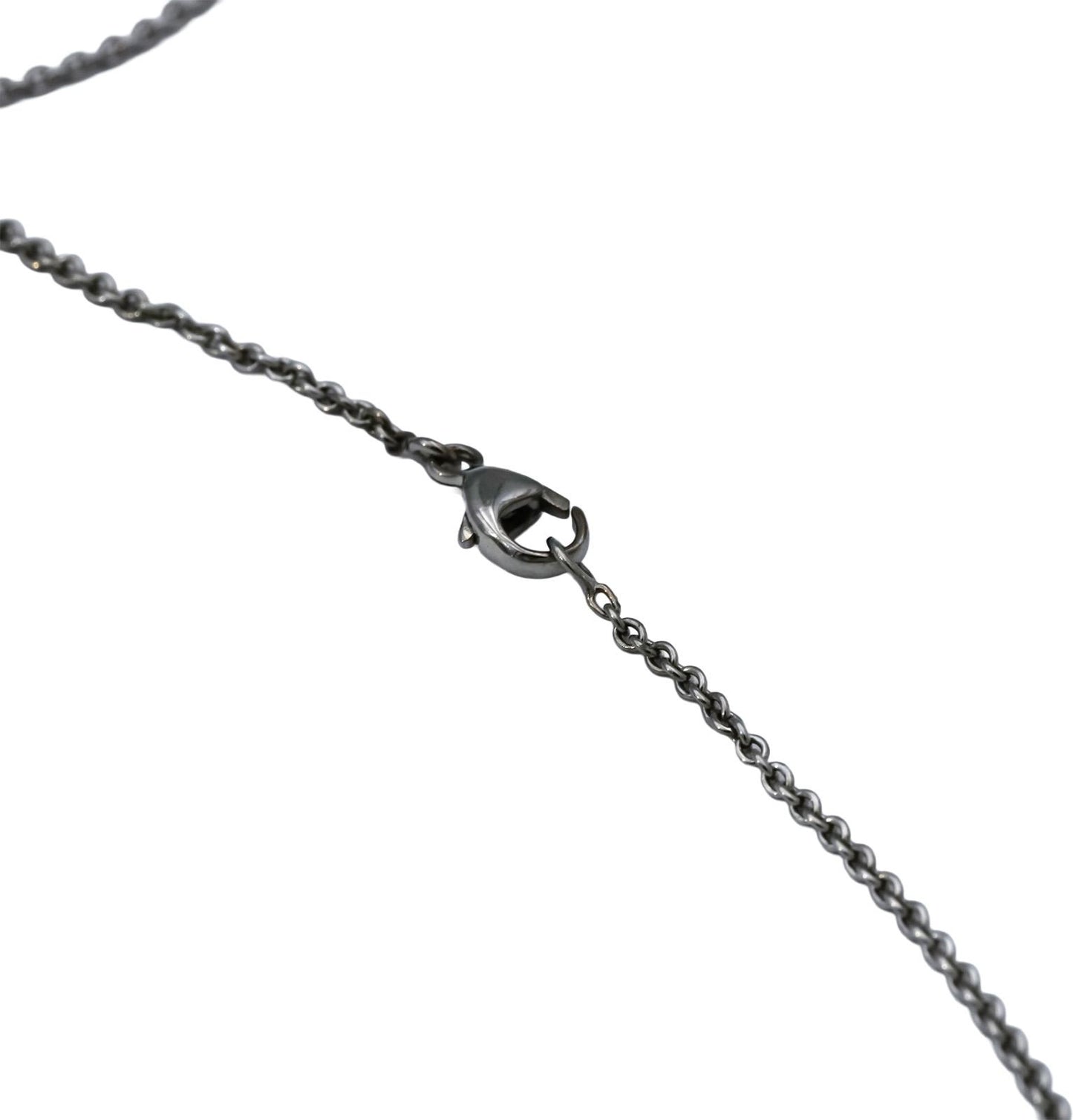18k White Gold Blue & White Topaz Green Amethyst Tassel Necklace