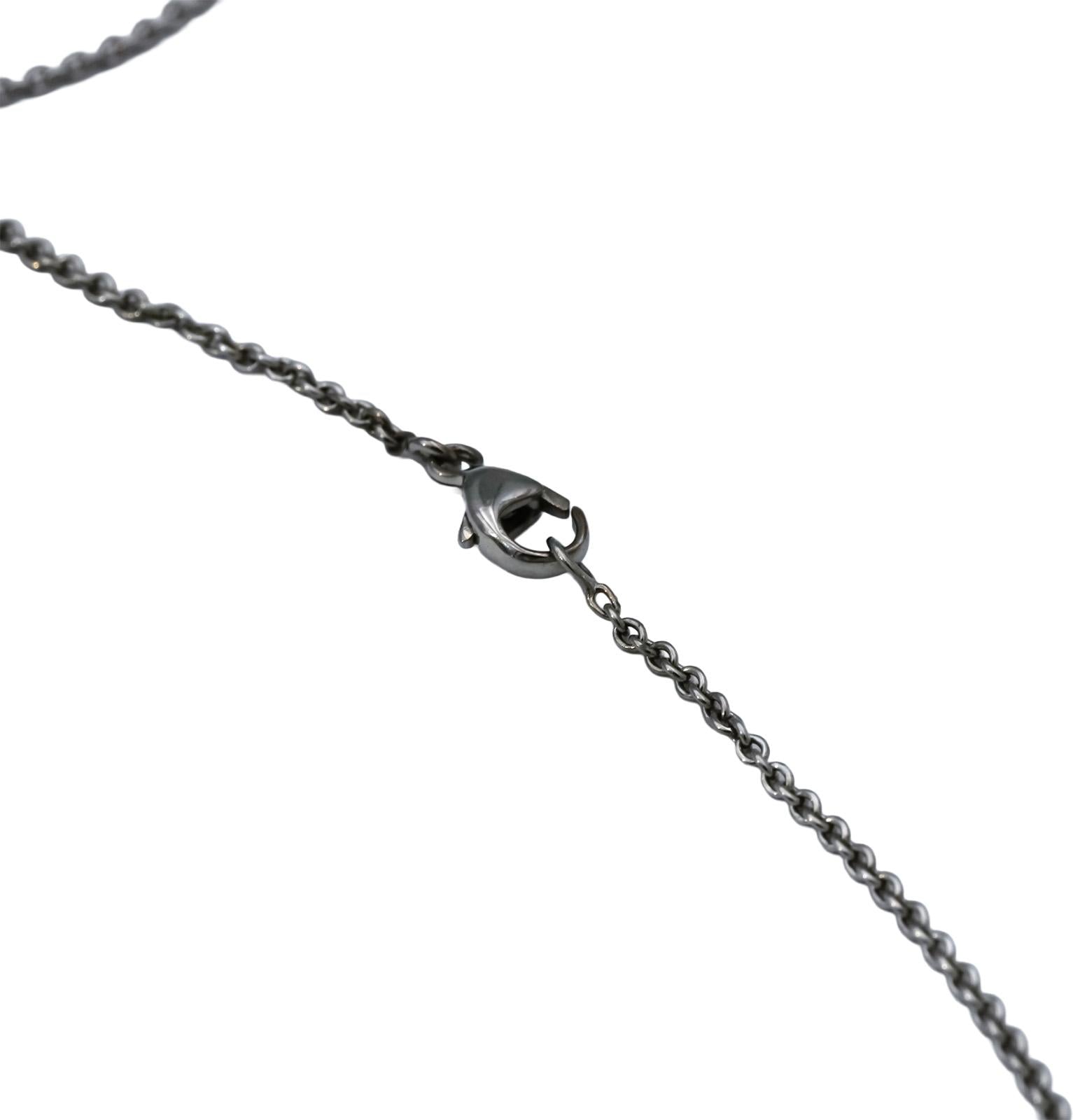18k White Gold Blue & White Topaz Green Amethyst Tassel Necklace
