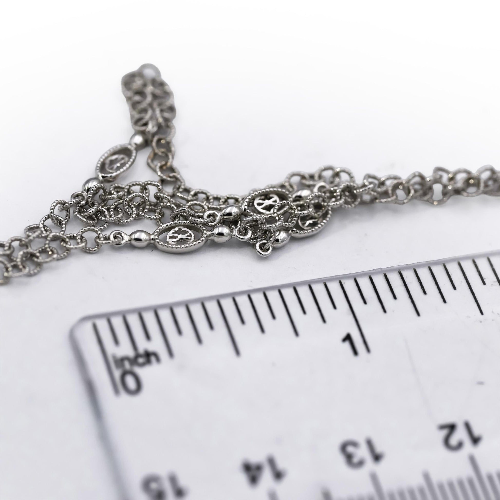 PHILIPPE CHARRIOL 18k White Gold Diamond Chain Necklace w/ Toggle Clasp