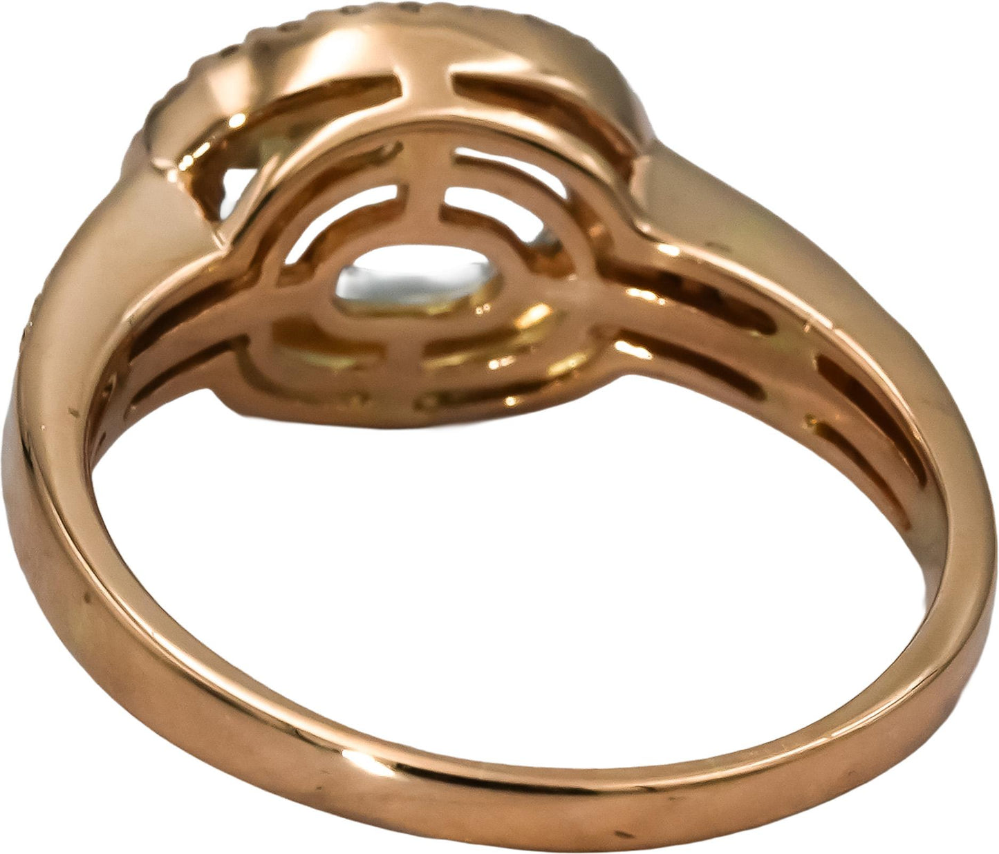 LE VIAN 14k Rose Gold Diamond and Aquamarine Ring 2.33CT Size 8.75