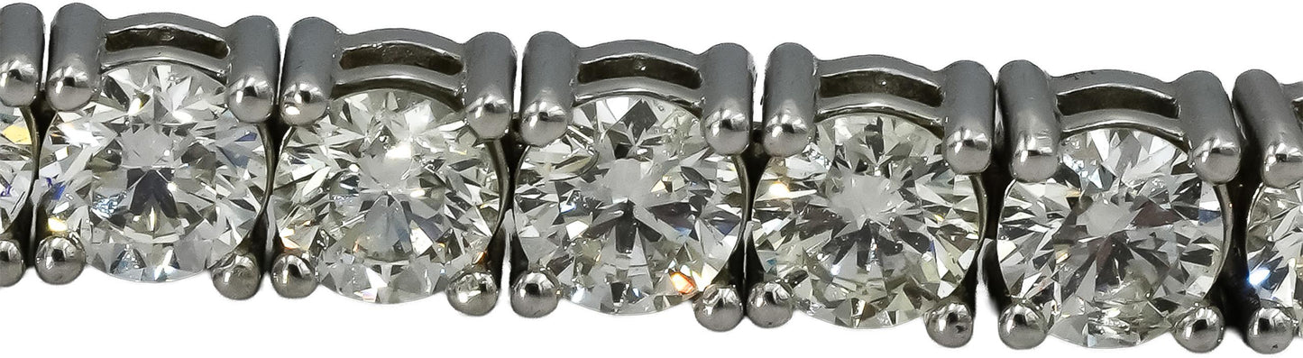 14k White Gold Round Diamond Tennis Bracelet 6.95CT