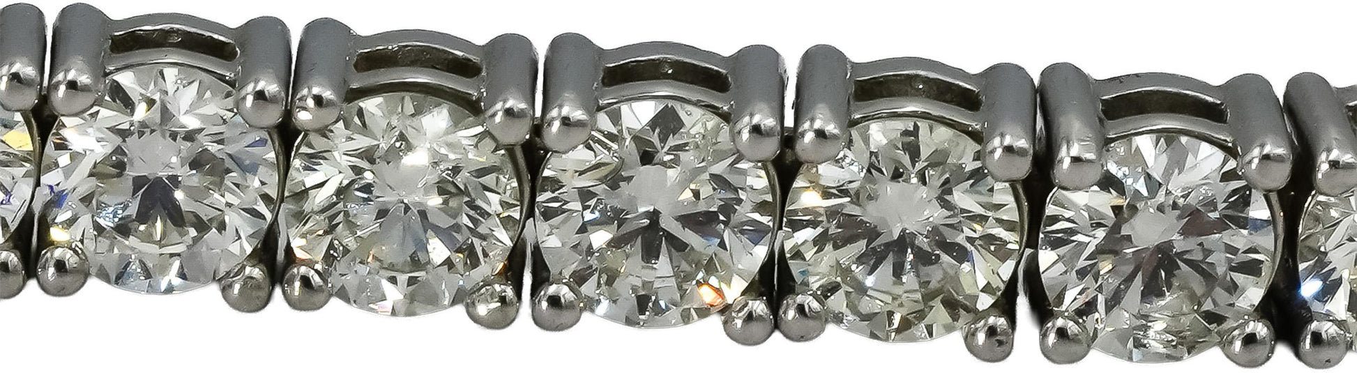 14k White Gold Round Diamond Tennis Bracelet 6.95CT
