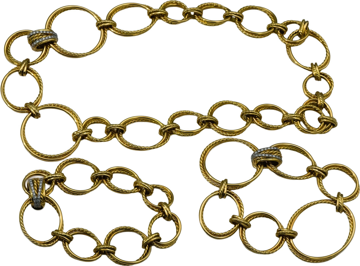 DAVID YURMAN 18k Yellow Gold Diamond Crossover Convertible Necklace & Bracelet