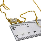 14k Yellow Gold VS Radiant Cut Lab-Grown Diamond Pendant Necklace 3.69CT