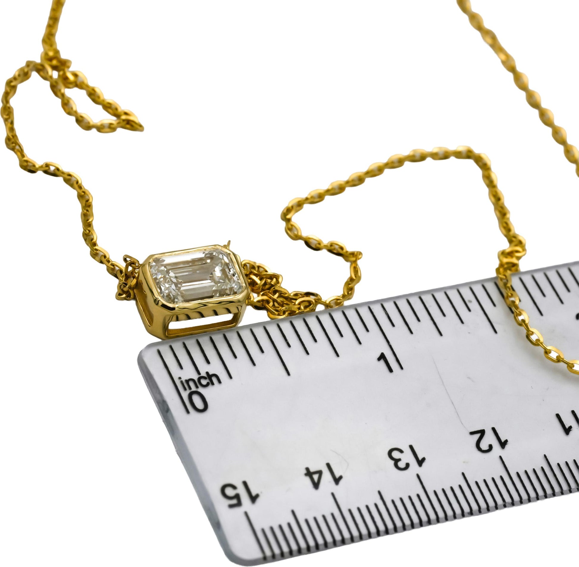 14k Yellow Gold VS Radiant Cut Lab-Grown Diamond Pendant Necklace 3.69CT