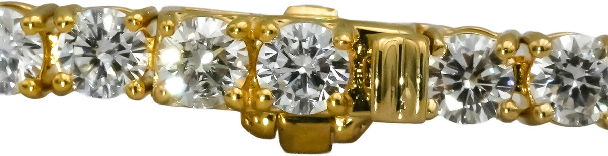 14k Yellow Gold VS Round Lab-Grown Diamond Tennis Bracelet 5.45CT